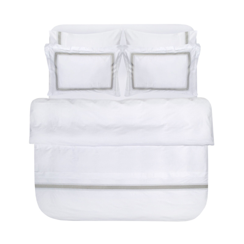 Набір постільної білизни з вишивкою та жакардовим покривалом Dantela Vita - Katrina gri сірий євро