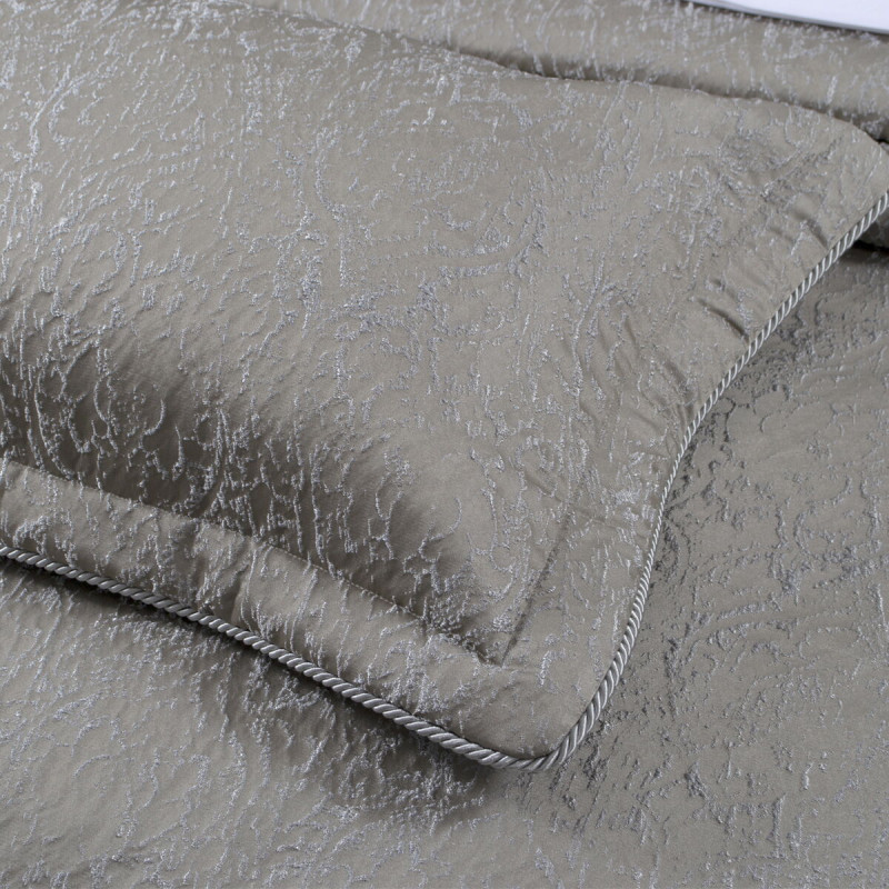 Набір постільної білизни з вишивкою та жакардовим покривалом Dantela Vita - Katrina gri сірий євро