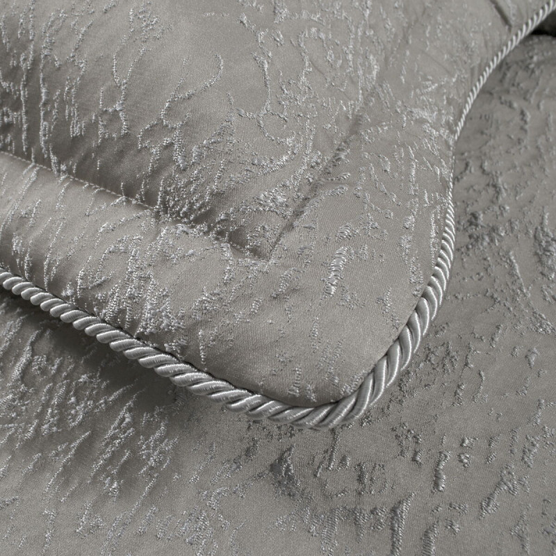 Набір постільної білизни з вишивкою та жакардовим покривалом Dantela Vita - Katrina gri сірий євро