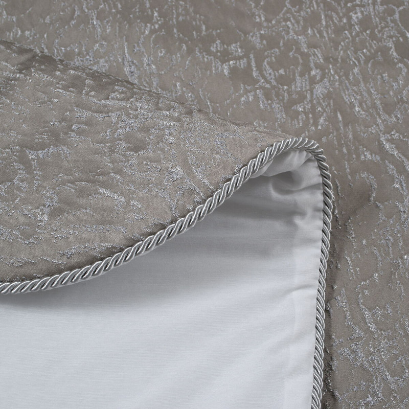 Набір постільної білизни з вишивкою та жакардовим покривалом Dantela Vita - Katrina gri сірий євро