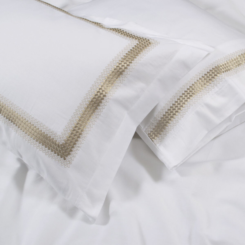 Набір постільної білизни з вишивкою та жакардовим покривалом Dantela Vita - Katrina bej бежевий євро