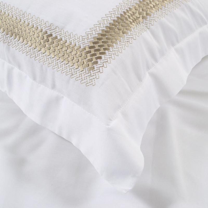 Набір постільної білизни з вишивкою та жакардовим покривалом Dantela Vita - Katrina bej бежевий євро