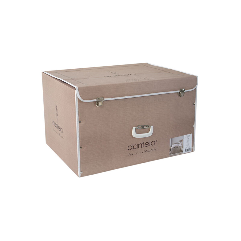 Набір постільної білизни з вишивкою та жакардовим покривалом Dantela Vita - Alina bej-gold євро