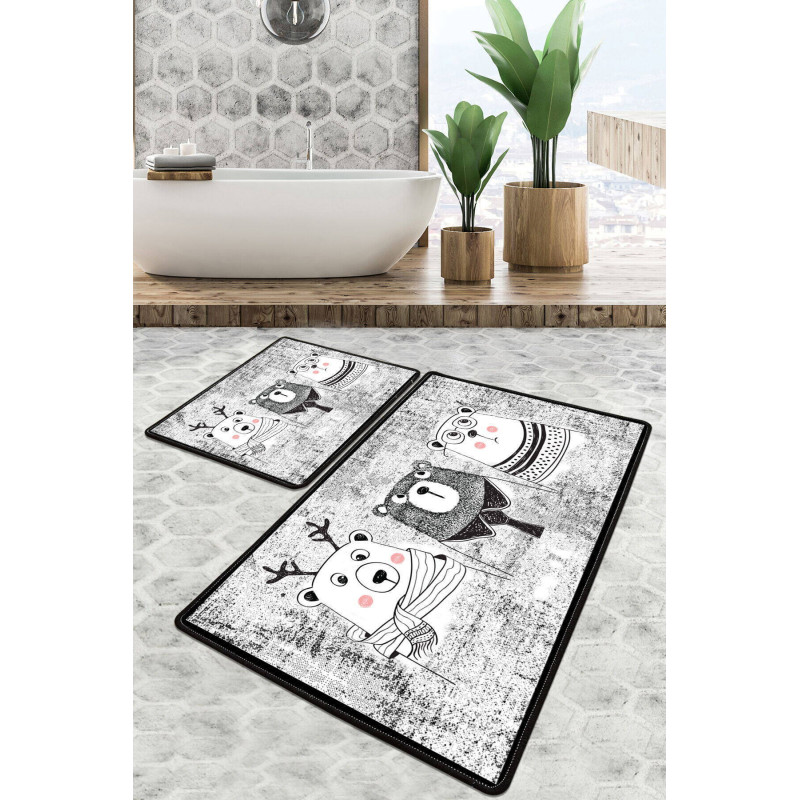 Набор ковриков для ванной Chilai Home   THREE BEARS BANYO HALISI DJT 60x100+50x60