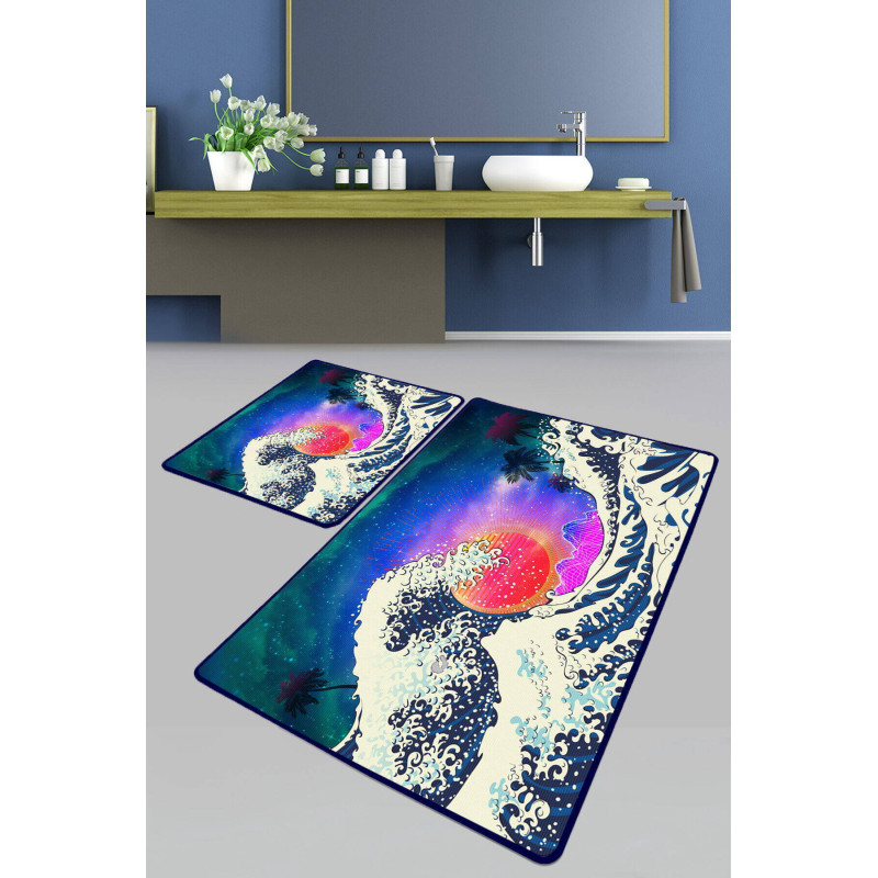 Набор ковриков для ванной Chilai Home TIDAL WAVE BANYO HALISI DJT   60x100+50x60