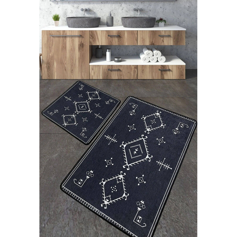 Набір килимків для ванної кімнати Chilai Home ANTIGUO FÜME  60*100+50*60