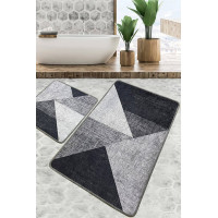 Bathroom Rug Set Chilai Home PHELL GRI 60*100+50*60