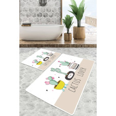 Набір килимків для ванної кімнати Chilai Home   Pink cactus  60*100+50*60