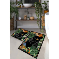Bathroom Mat Set Chilai Home Schwarz 60*100+50*60