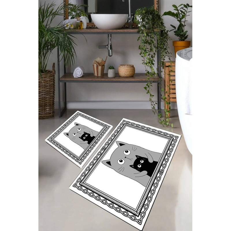 Набір килимків для ванної кімнати Chilai Home Mom cat     60*100+50*60