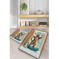 Набір килимків для ванної кімнати Chilai Home  Tame your tiger   60*100+50*60