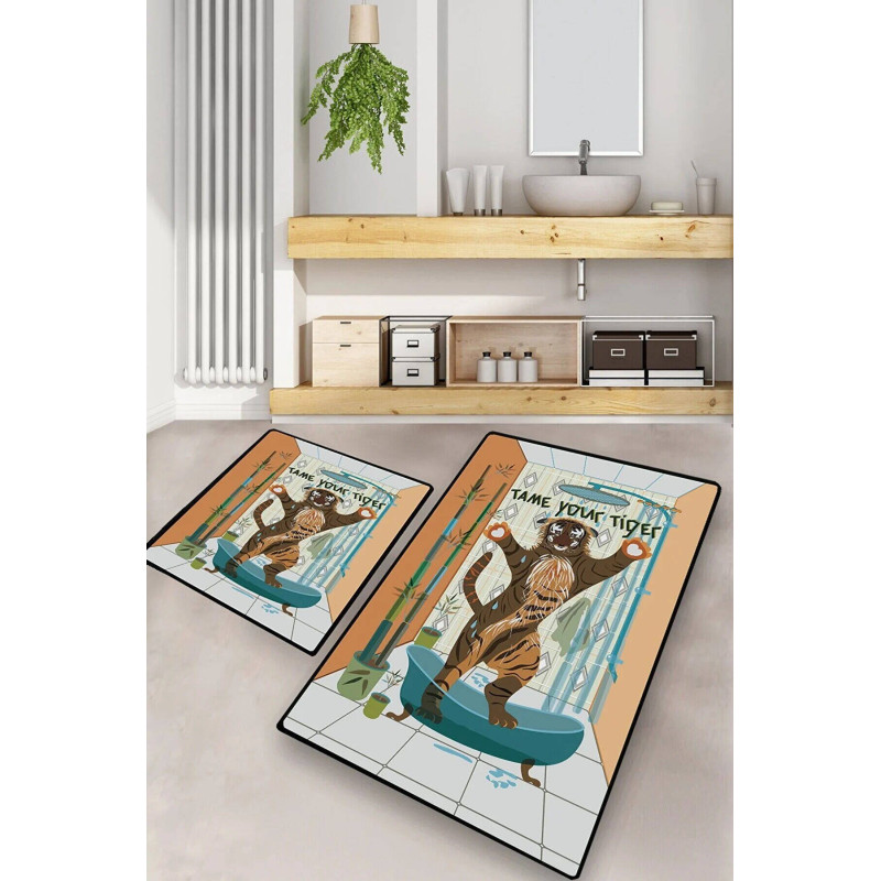 Набір килимків для ванної кімнати Chilai Home  Tame your tiger   60*100+50*60