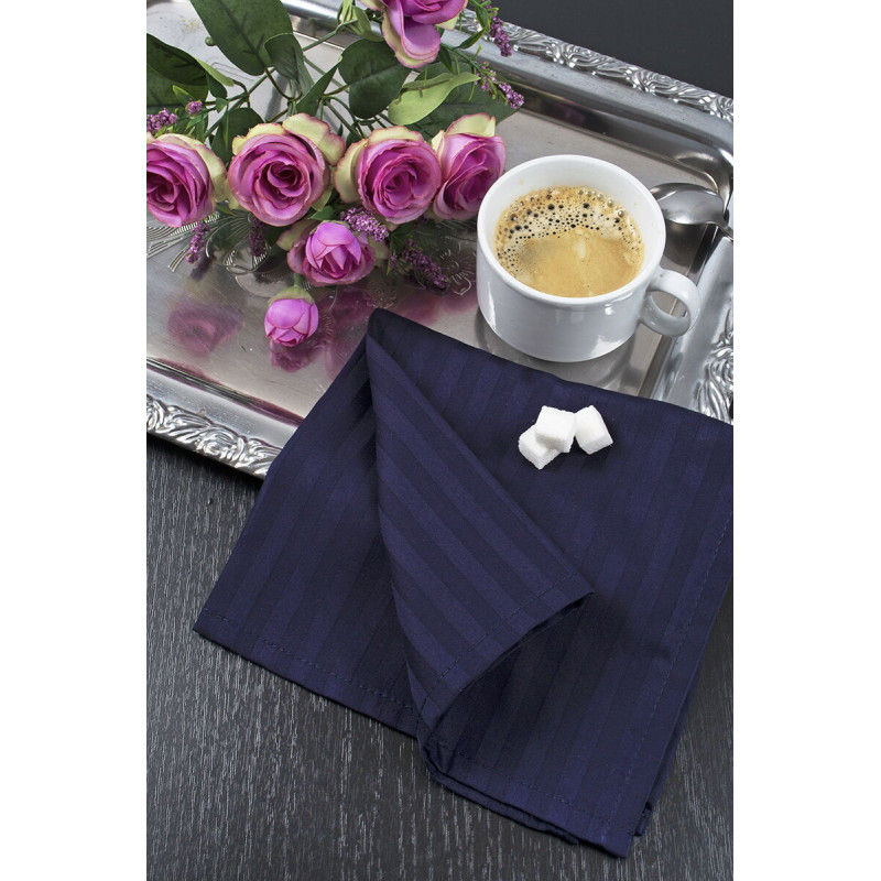 Набір столових серветок Iris Home - Темно-синій сатин страйп 1*1 30*30 (6 од)