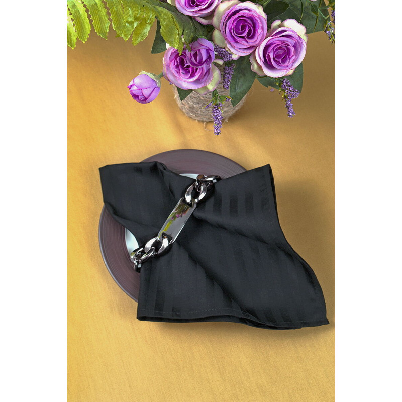 Набір столових серветок Iris Home - Чорний сатин страйп 1*1 50*50 (6 од)