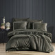 Постільна білизна Dantela Vita сатин з вишивкою - Nuans haki хакі євро