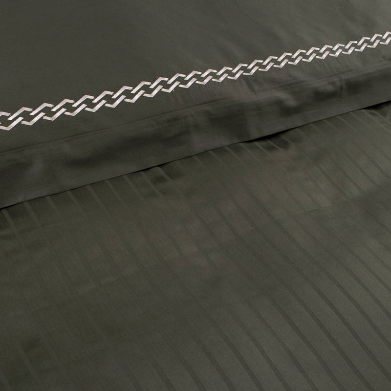 Постільна білизна Dantela Vita сатин з вишивкою - Nuans haki хакі євро