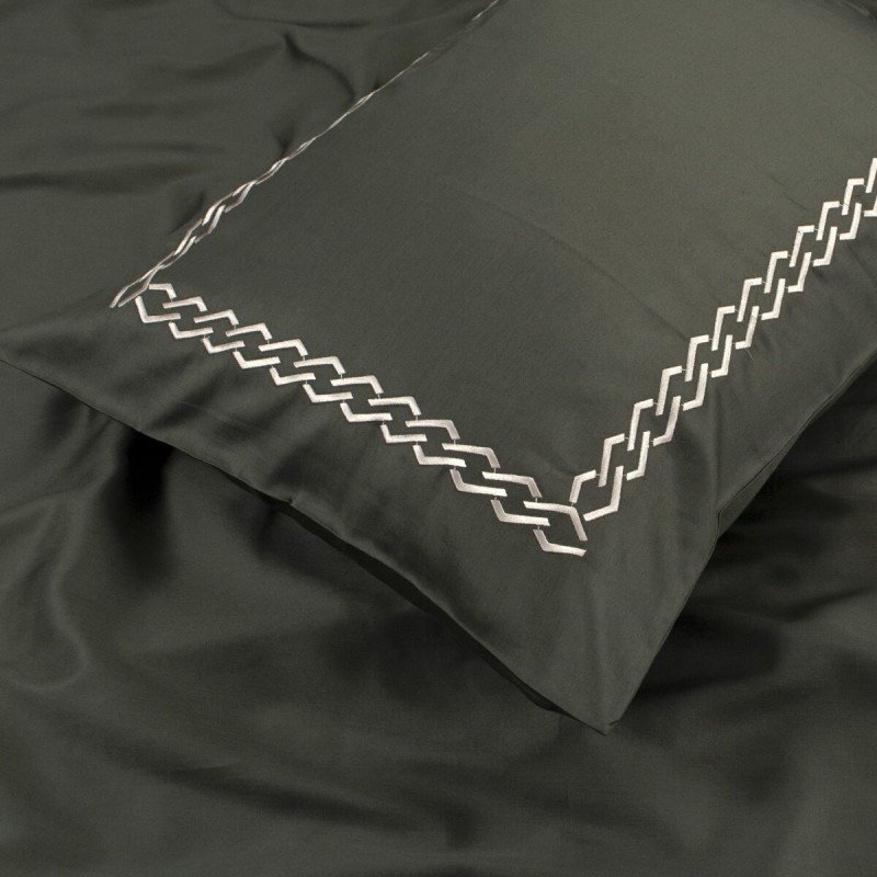 Постільна білизна Dantela Vita сатин з вишивкою - Nuans haki хакі євро