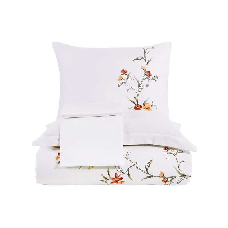 Постільна білизна Dantela Vita сатин з вишивкою - Felicita beyaz білий євро