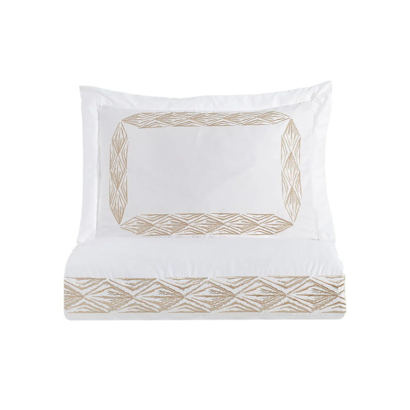 Постільна білизна Dantela Vita сатин з вишивкою - Alina bej бежевий євро