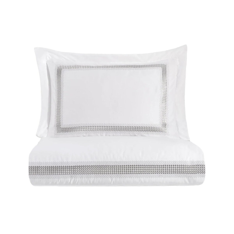 Постільна білизна Dantela Vita сатин з вишивкою - Katrina gri сірий євро