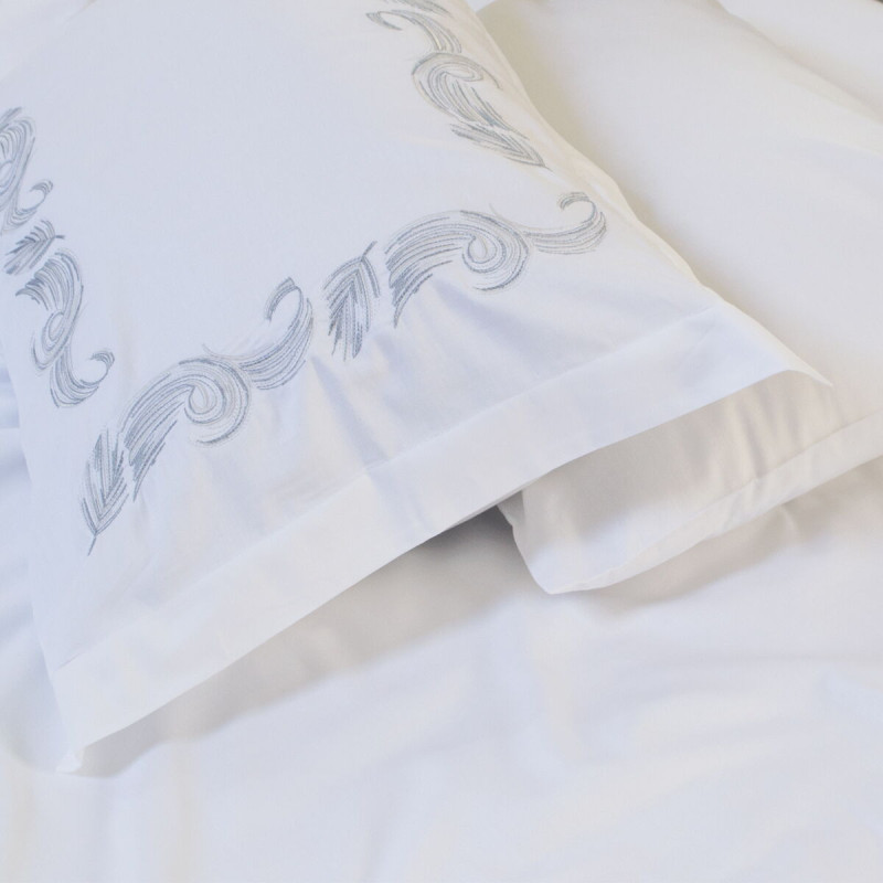 Постільна білизна Dantela Vita сатин з вишивкою - Angelina gri сірий євро