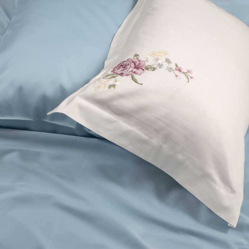 Постільна білизна Dantela Vita сатин з вишивкою - Ruya krem кремовий сімейний