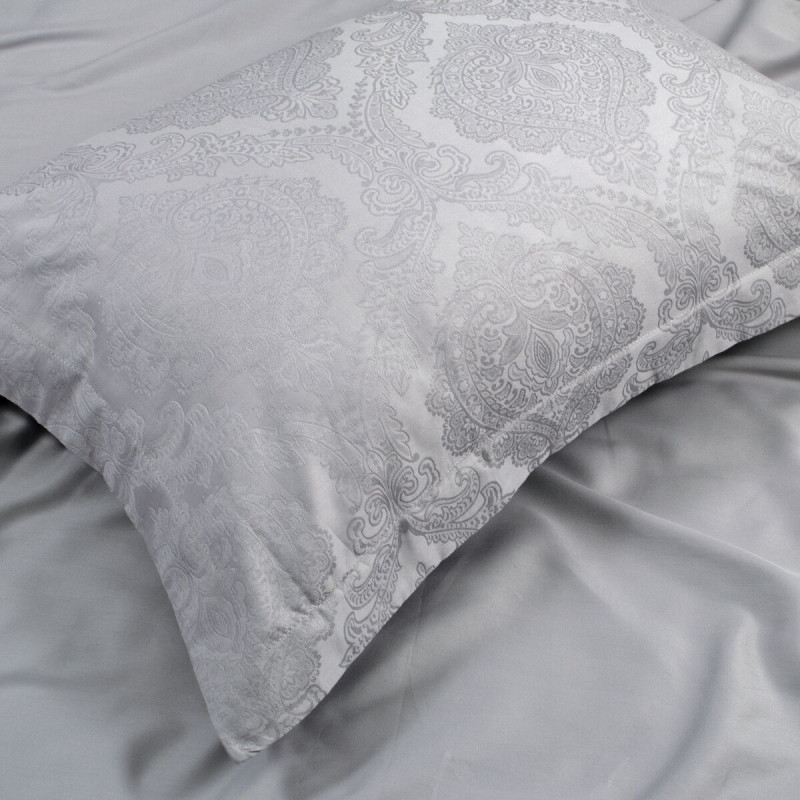 Постільна білизна Dantela Vita сатин жакард - Parashie a.gri светло-серый євро