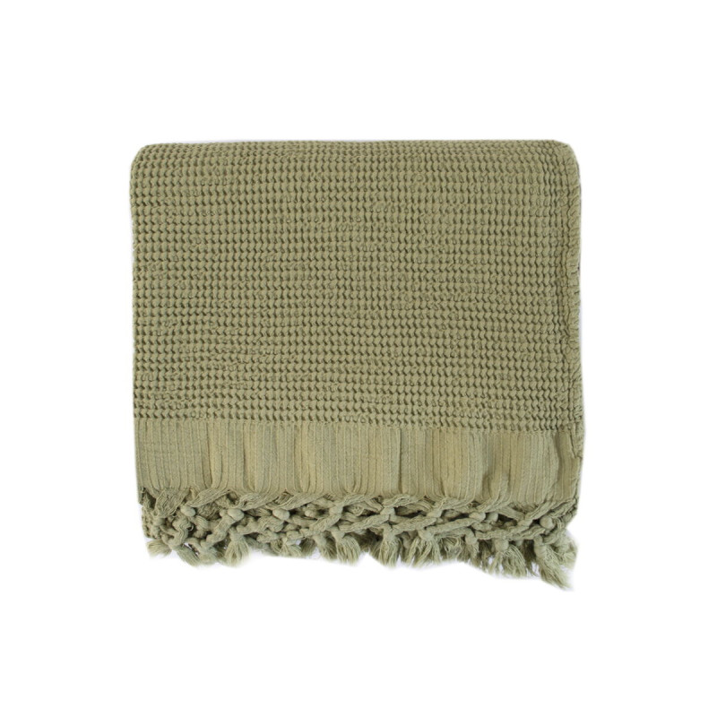 Плед Lotus Home - Rius olive оливковий 130*170