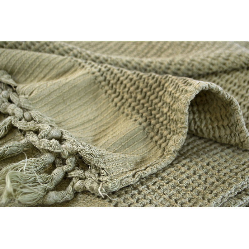 Плед Lotus Home - Rius olive оливковий 130*170