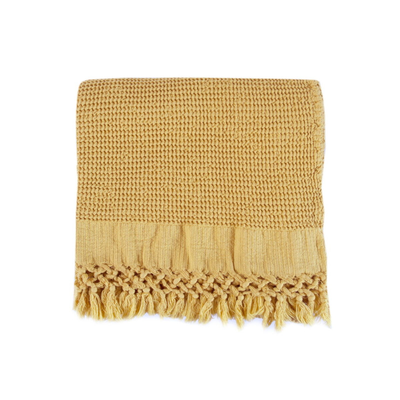 Плед Lotus Home - Rius mustard гірчичний 130*170