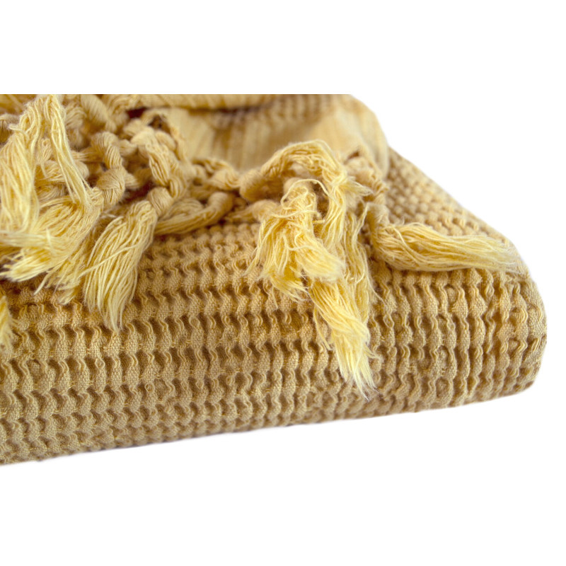 Плед Lotus Home - Rius mustard гірчичний 130*170