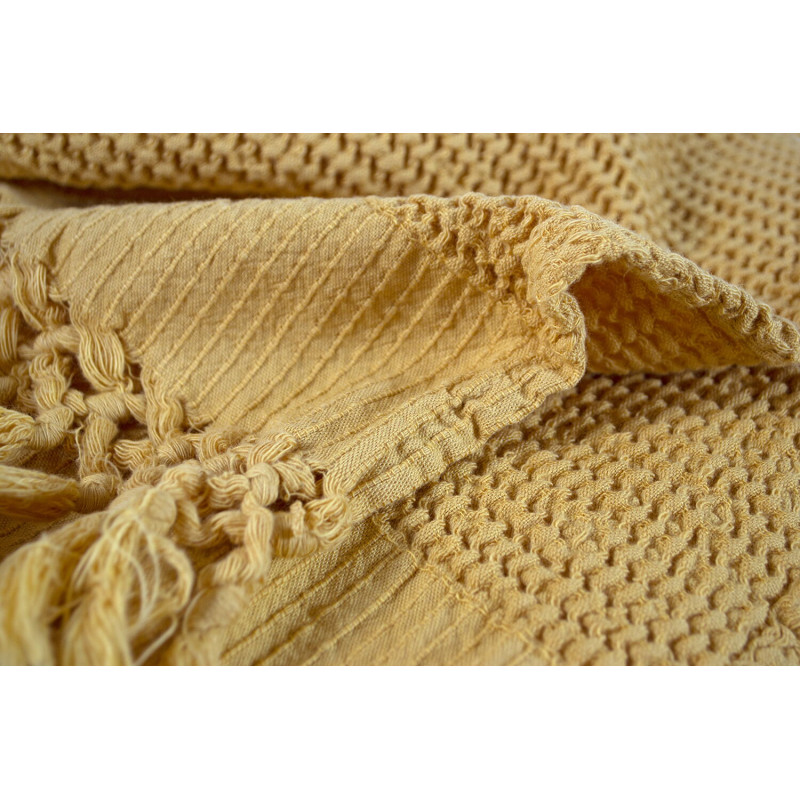 Плед Lotus Home - Rius mustard гірчичний 130*170