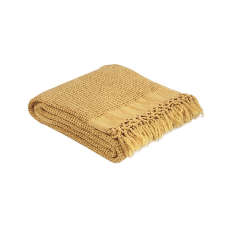 Плед Lotus Home - Rius mustard гірчичний 130*170