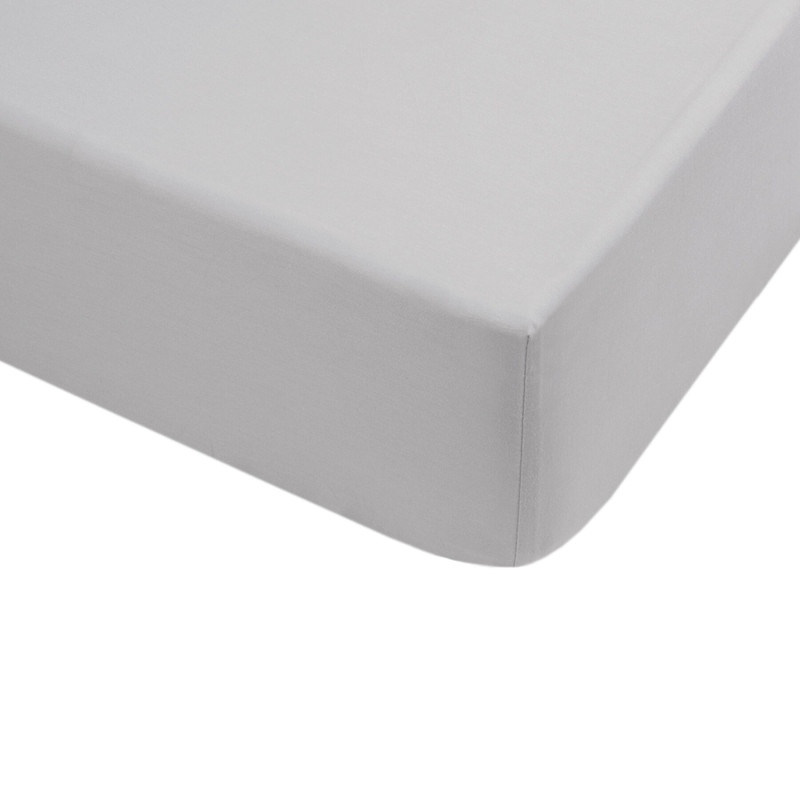 Простирадло на резинці з наволочками сатин premium Lotus Home - Leona світло-сірий 180*200+50*70 (2)