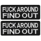 Набір шевронів 2 шт Fuck Around and Find Out 3,8х10 см військова вишита аплікація, нашивка з липучкою