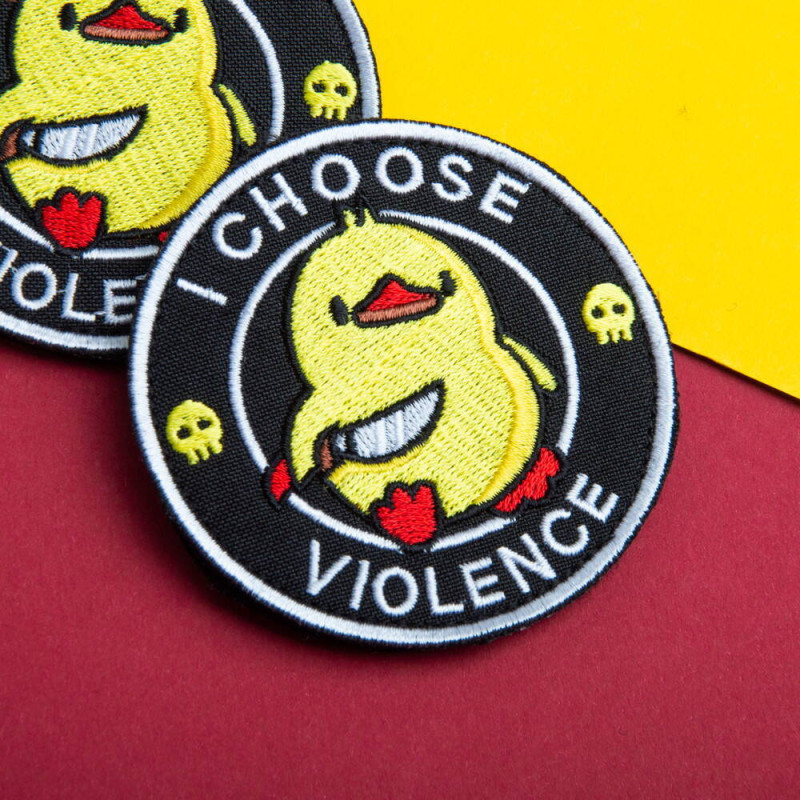 Шеврон I Choose Violence 7,6 см військова вишита аплікація, нашивка з липучкою, вишитий патч нашивка