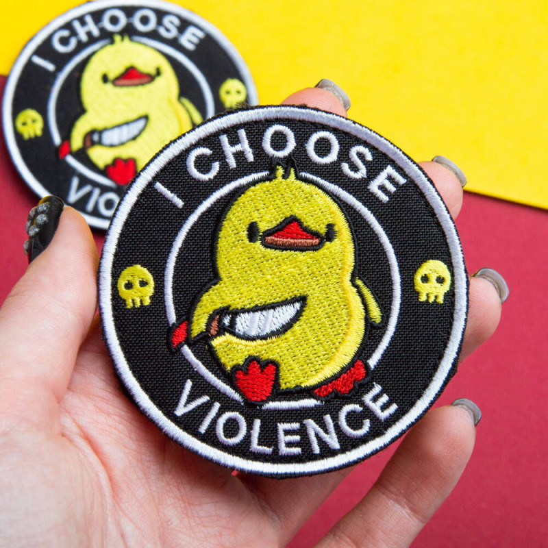 Шеврон I Choose Violence 7,6 см військова вишита аплікація, нашивка з липучкою, вишитий патч нашивка