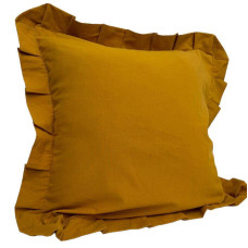 Наволочка декоративна з рюшами Stonewash Mustard SoundSleep 45х45 см