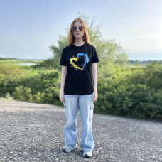 Футболка Emily з принтом Heart унісекс S чорна (TSHTBS-131981)