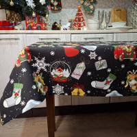 SoundSleep Charms Water-Resistant Christmas Tablecloth 110х140 cm Black (2800004658553)