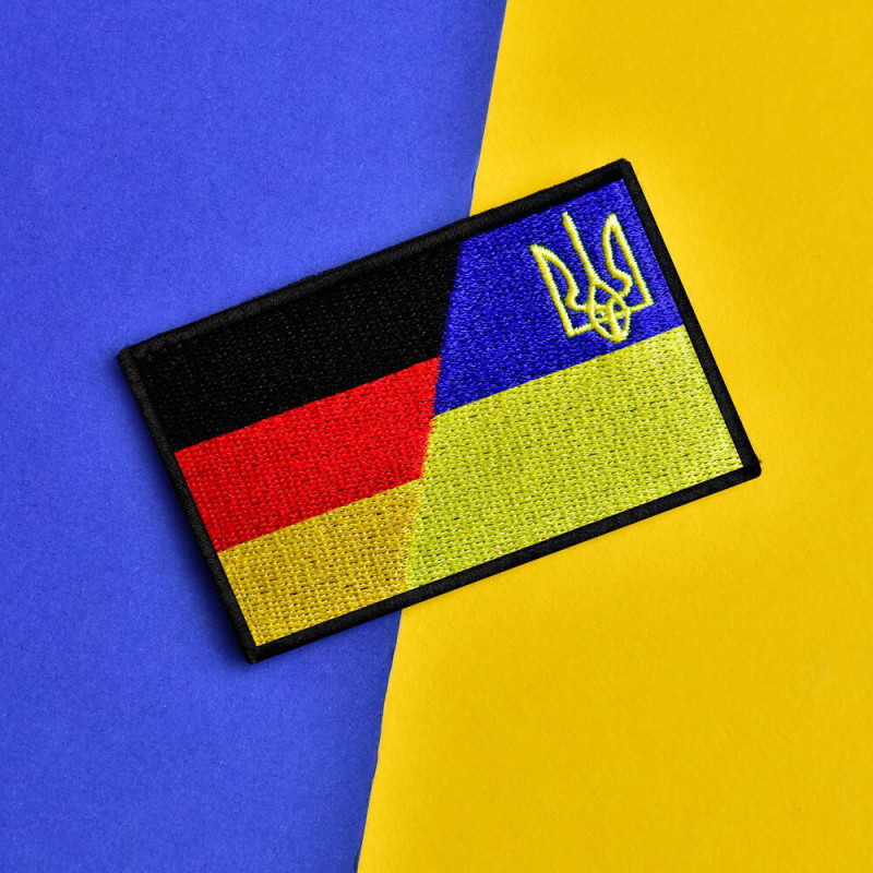 Набір шевронів 2 шт. на липучці Флаг Німеччини й України, Німеччина, ФРГ, вишитий патч нашивка