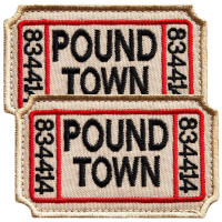 Набір шевронів 2 шт. з липучкою Ticket to Pound Town 4,6х7,6 см вишитий патч шеврон нашивка