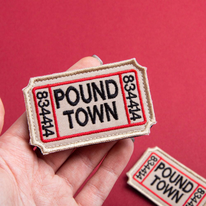 Набір шевронів 2 шт. з липучкою Ticket to Pound Town 4,6х7,6 см вишитий патч шеврон нашивка
