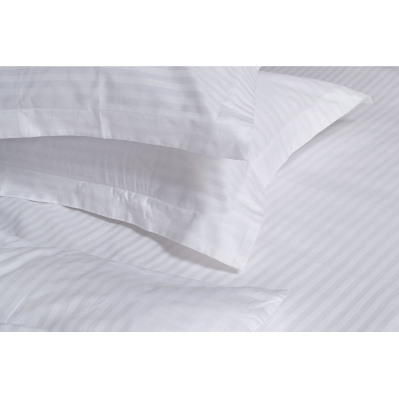 Постільна білизна сатин Lotus Home - White Collection Stripe білий євро