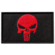 Шеврон із липучкою Череп Каратель Punisher червоний на чорному 5х8 см вишитий патч нашивка