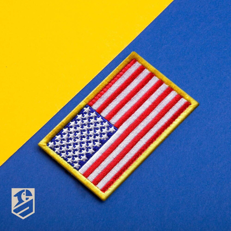 Шеврон із липучкою Прапор США 5х8 см вишитий патч нашивка