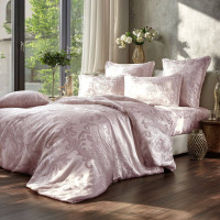 Комплект постільної білизни SoundSleep Jacquard Nonpareil Smoky Pink сатин-жаккард Двоспальний Євро 200х220 см димчасто-рожевий (2800004890427)