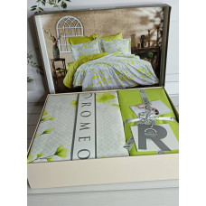Poplin Sakura yesil постіль з поплин. Євро розмір. Romeo home Туреччина. (12190)