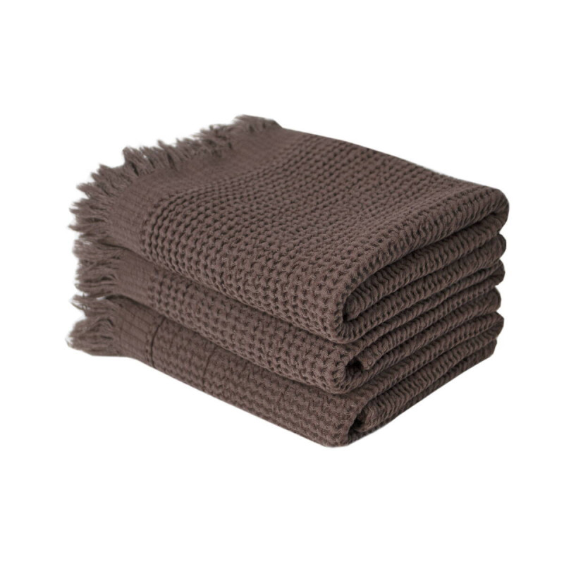 Рушник Lotus Home - Rius dark brown темно-коричневий 90*170