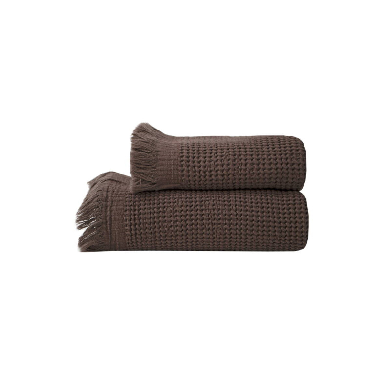 Рушник Lotus Home - Rius dark brown темно-коричневий 90*170
